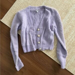Fashion Nova Lilac Cardigan with Pearl Buttons